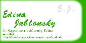 edina jablonsky business card